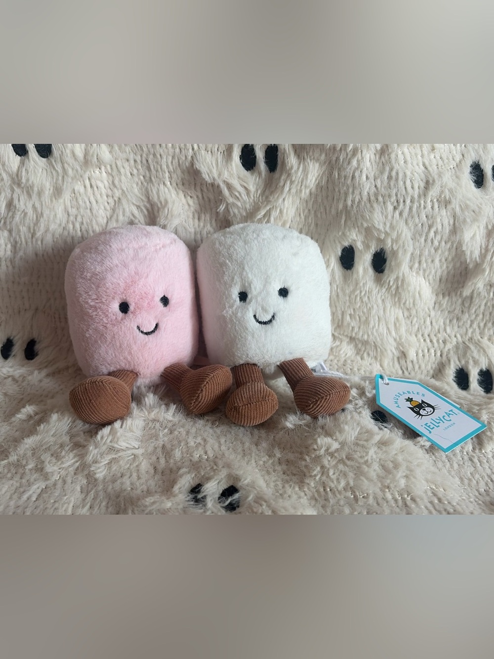 AUTHENTIC Jellycat Amuseables Pink And White Marshmallow - BNWT